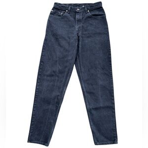 Levis 560‎ Jeans Women’s 31W 34 Black Loose Fit Taper Leg Red Bat Wing Denim VTG